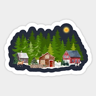 Peaceful Farm With Some Animals Sticker